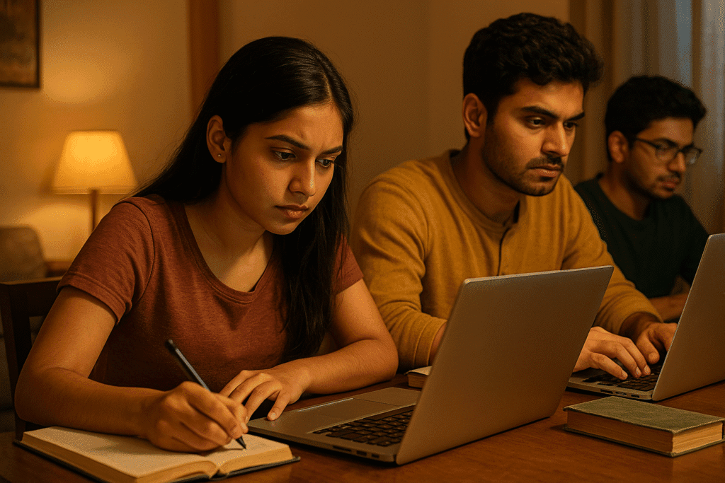 Studious Graduates at Home