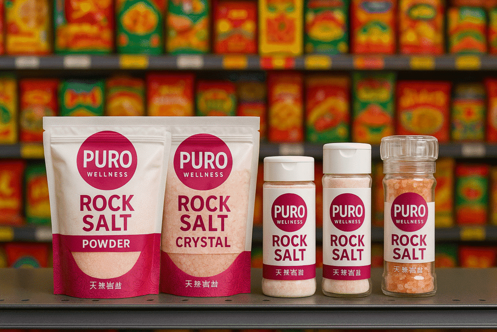Puro Wellness Rock Salt Display