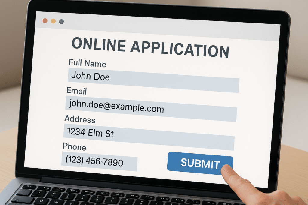 Filling Online Application