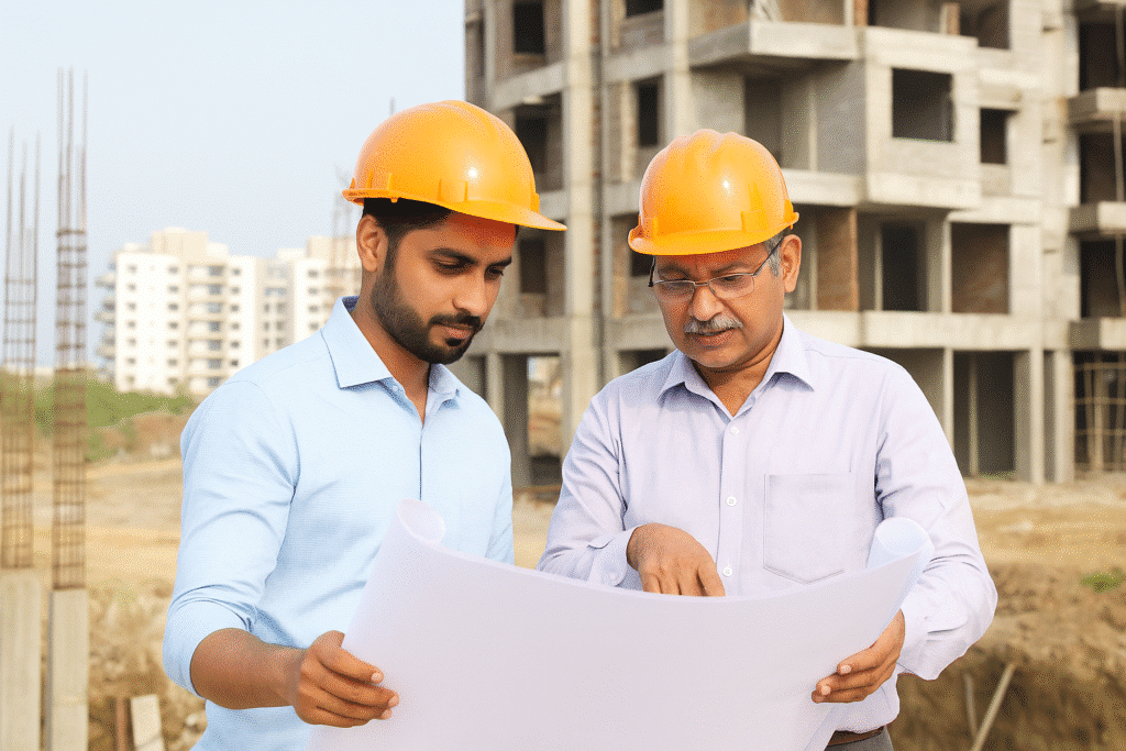 Engineers at Construction Site