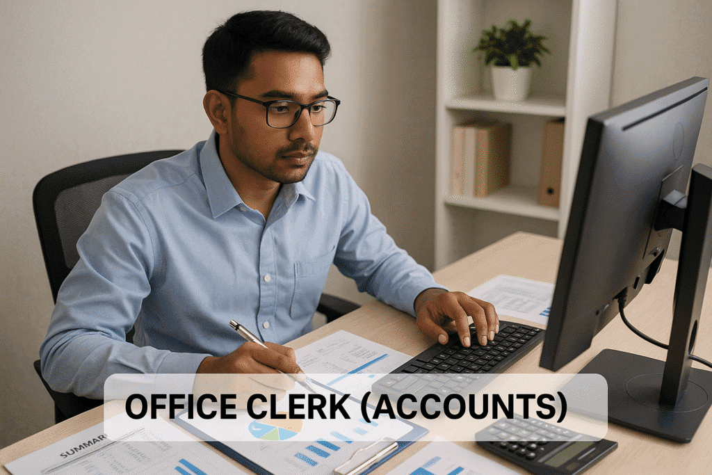 Finance Clerk at Work