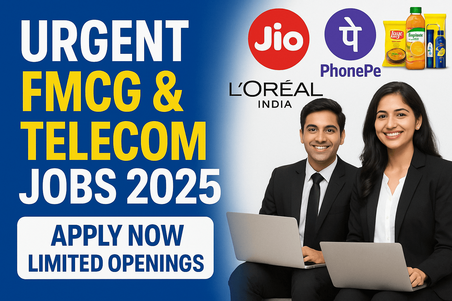 Apply now for the latest FMCG & Telecom jobs in Andhra Pradesh – Reliance Jio, PhonePe, Loreal & more