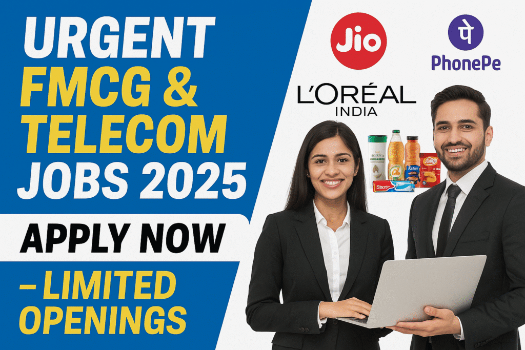 “Urgent FMCG job openings 2025 – high salary, TA/DA benefits, and local candidate preference.”