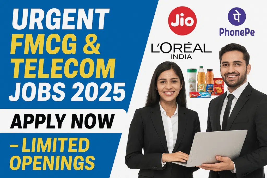 “Urgent FMCG job openings 2025 – high salary, TA/DA benefits, and local candidate preference.”