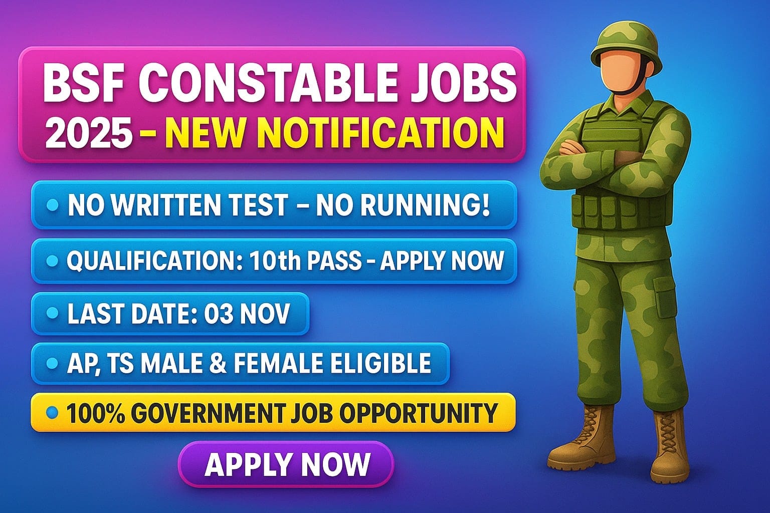 BSF Sports Quota Recruitment